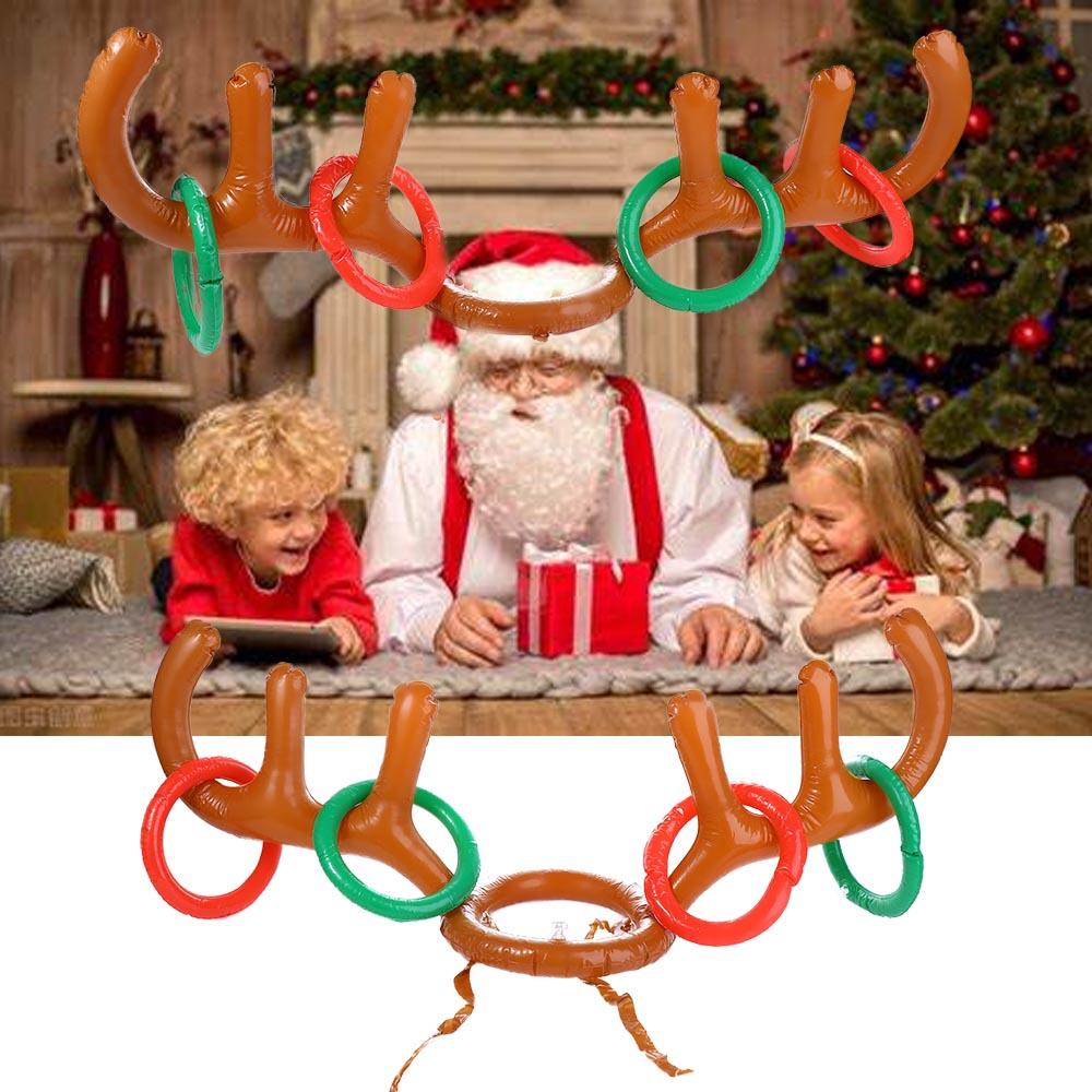 Reindeer Antlers Headband - เทศกาลของขวัญปีใหม่สุดฮา ที่คาดผมกวางเรนเดียร์สำหรับคริสต์มาสกลางแจ้ง หมวกเขากวางเป่าลม ของเล่นเป่าลม