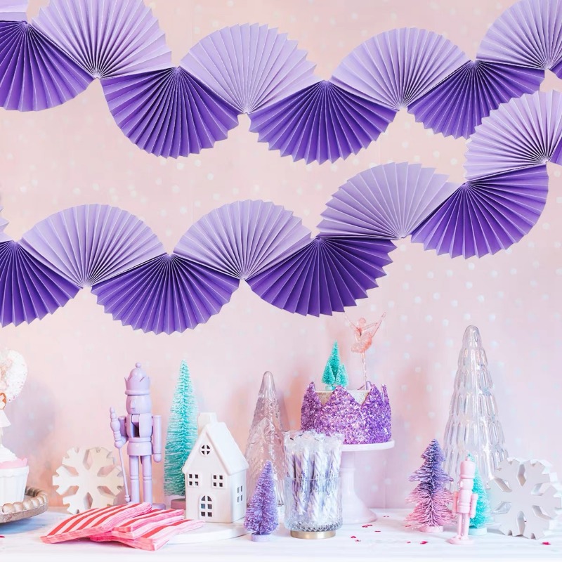 สีม่วงเงินปาร์ตี้กระดาษ 3D พัด - Tinsel Garland Decoration บทวิจารณ์และราคา