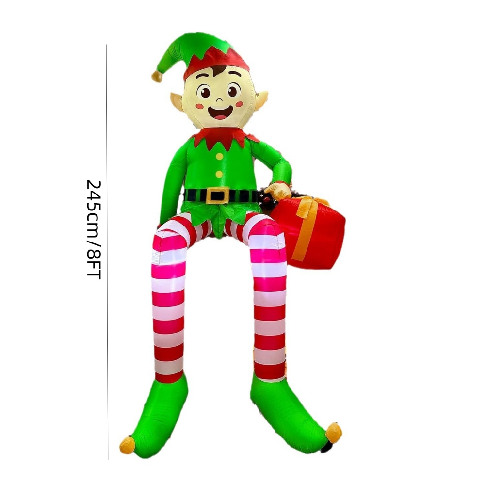 8FT คริสต์มาสเป่าลมนั่งเอลฟ์ตก - Christmas Lights Outdoor บทวิจารณ์และราคา