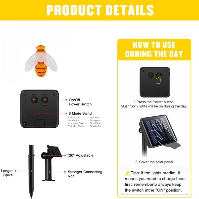 ไฟประดับโซลาร์เซลล์รูปผึ้ง 7 เ - Christmas Lights Outdoor บทวิจารณ์และราคา
